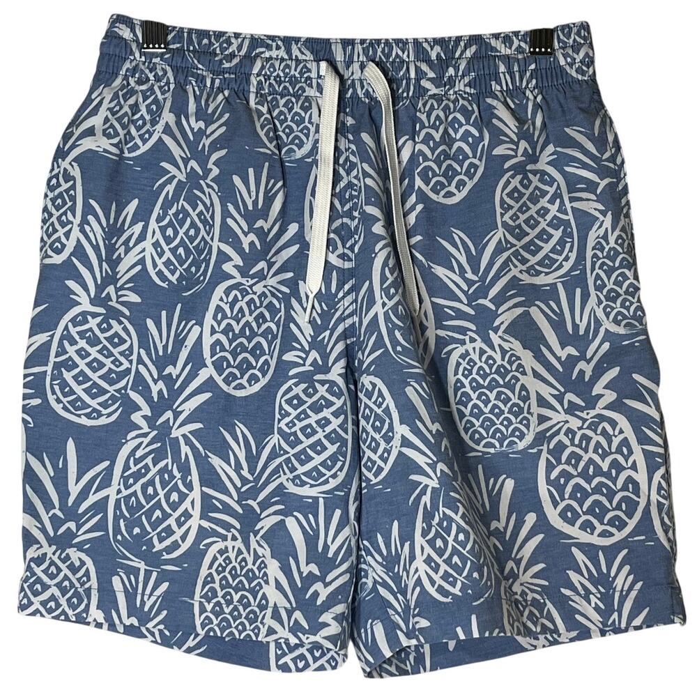 Chubbies Pineapple Print Swim Trunks Baby Blue White Mens Size S